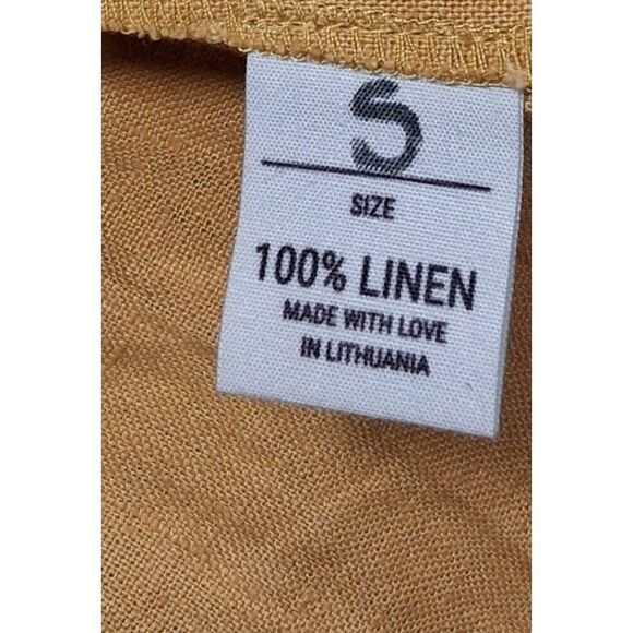 Love and confuse lithuania womens small 100% linen duster long mustard yellow - Picture 4 of 10